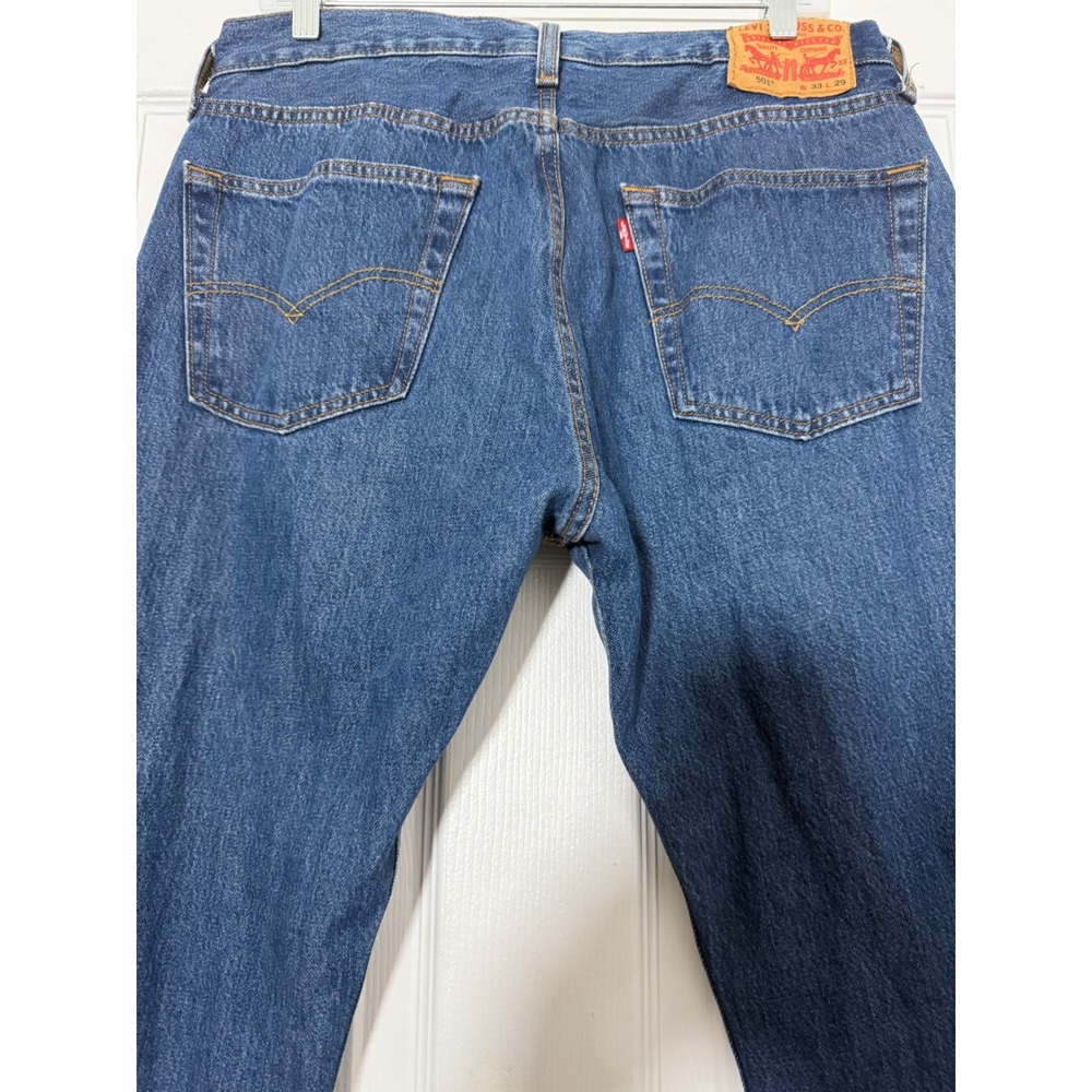 Levi's 501 Original Men's Jeans W33 L29 Blue 100% Cotton Button Fly Straight Leg